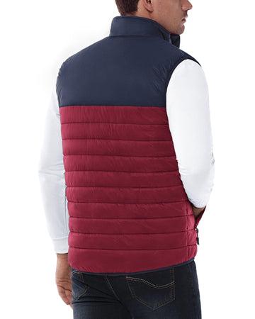 Men's 0.82 lbs Packable Weatherproof Insulated Puffer Vest Outerwear with 5 Pockets 33,000ft
